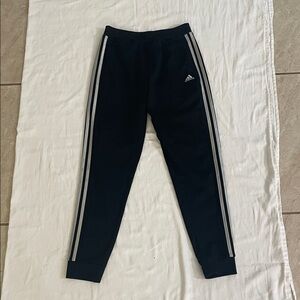adidas Black Joggers with White Triple Stripes